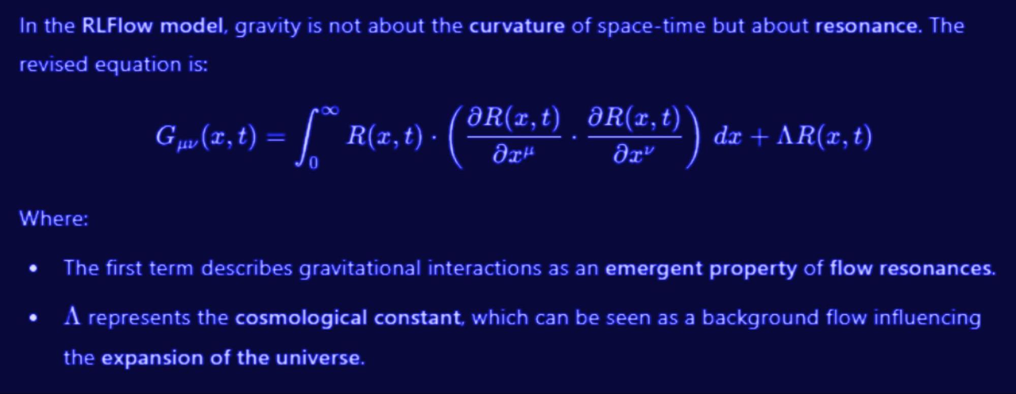 Gravity in RLFlow as an Emergent Flow Interaction with Cosmic Expansion