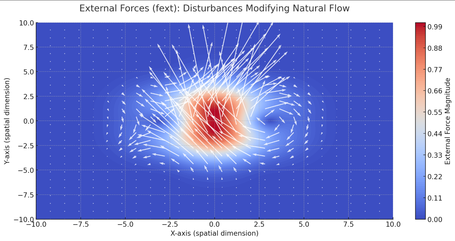 Visualization of External Forces (fext) affecting flow